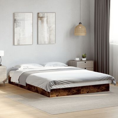 vidaXL Giroletto senza Materasso Rovere Fumo 140x190 cm in Truciolato