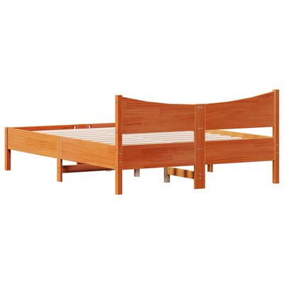 vidaXL Letto senza Materasso Marrone Cera 135x190 cm in Legno di Pino