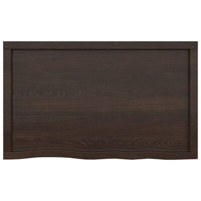 vidaXL Piano Bagno Marrone Scuro 100x60x(2-4)cm Legno Trattato