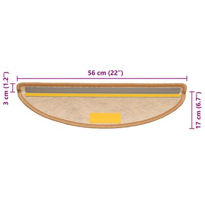 vidaXL Tappeti Autoadesivi Scale Aspetto Sisal 15 pz 56x17x3 cm Sisal