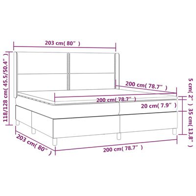 vidaXL Giroletto a Molle con Materasso Cappuccino 200x200cm Similpelle