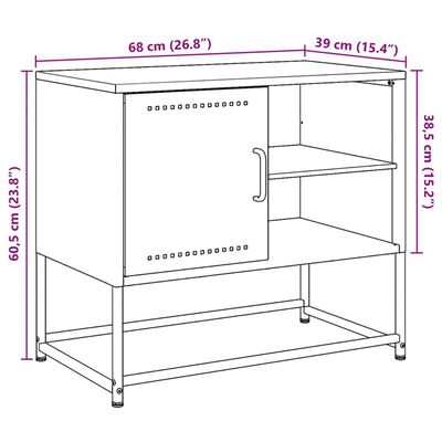 vidaXL Mobile TV Giallo Senape 100,5x39x60,5 cm in Acciaio