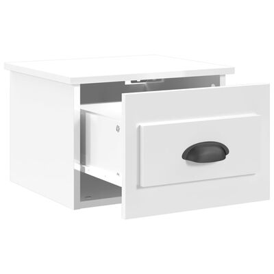 vidaXL Comodini a Parete 2 pz Bianco Lucido 41,5x36x28 cm