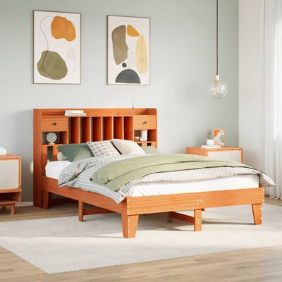 vidaXL Letto senza Materasso Marrone Cera 140x190 cm in Legno di Pino