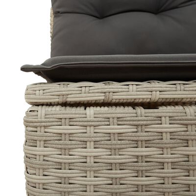 vidaXL Set Divano da Giardino 4pz con Cuscini Grigio Chiaro Polyrattan