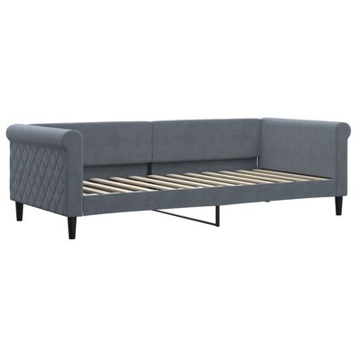 vidaXL Divano Letto Estraibile Materassi Grigio Scuro 90x200cm Velluto