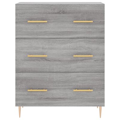 vidaXL Credenza Grigio Sonoma 69,5x34x180 cm in Legno Multistrato