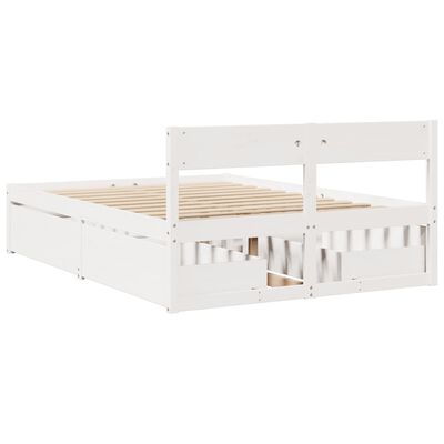 vidaXL Letto senza Materasso Bianco 120x190 cm Legno Massello di Pino