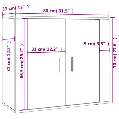 vidaXL Credenza Grigio Sonoma in Legno Multistrato