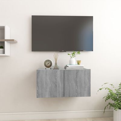 vidaXL Mobile TV Pensile Grigio Sonoma 60x30x30cm in Legno Multistrato