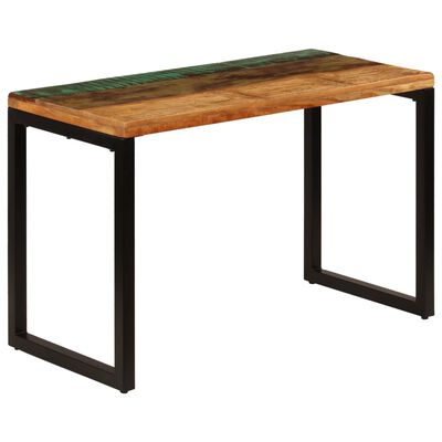 vidaXL Tavolo da Pranzo 115x55x76 cm Legno Massello Recupero e Acciaio