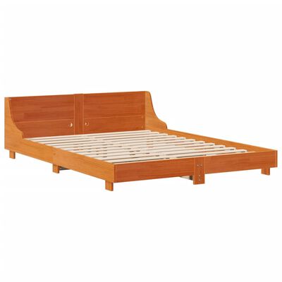 vidaXL Letto senza Materasso Marrone Cera 160x200 cm in Legno di Pino