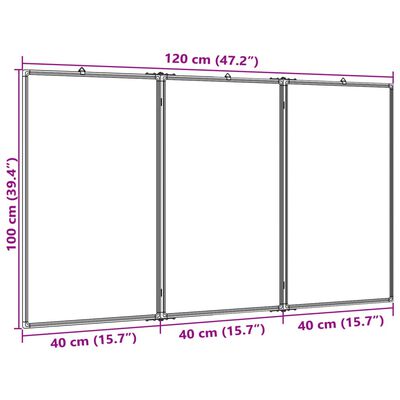 vidaXL Lavagna Magnetica Pieghevole 120x100x1,7 cm in Alluminio