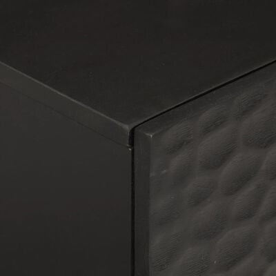 vidaXL Comodino Nero 40x33x46 cm in Legno Massello di Mango