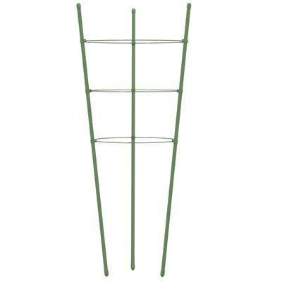 vidaXL Supporti Piante da Giardino con 3 Anelli 5pz Verde 60cm Acciaio