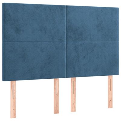 vidaXL Giroletto senza Materasso Blu Scuro 140x190 cm in Velluto