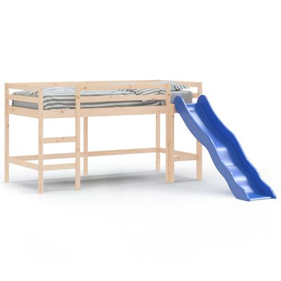 vidaXL Letto Soppalco con Scivolo Bambini 90x200cm Legno Massello Pino