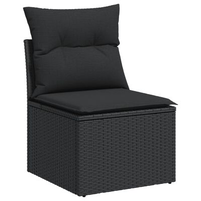 vidaXL Set Divani da Giardino 13pz con Cuscini Nero in Polyrattan