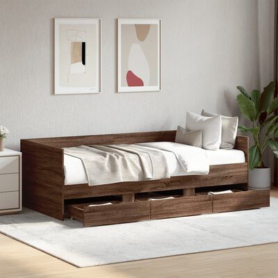 vidaXL Divano Letto con Cassetti senza Materasso 75x190 cm