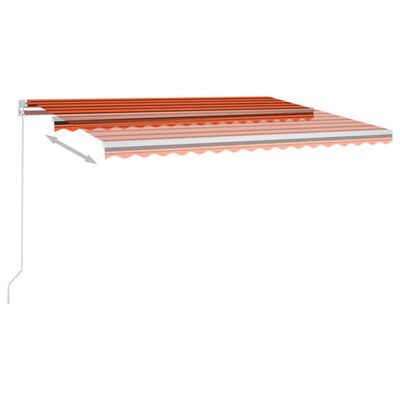 vidaXL Tenda da Sole Retrattile Manuale 450x350 cm Arancione e Marrone