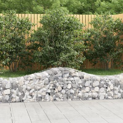 vidaXL Cesti Gabbioni ad Arco 3 pz 200x50x40/60 cm Ferro Zincato