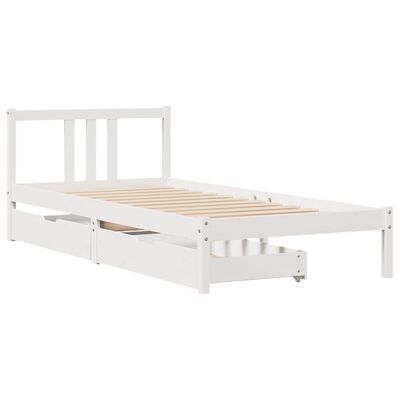 vidaXL Letto senza Materasso Bianco 90x200 cm Legno Massello di Pino