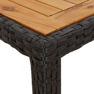 vidaXL Set Pranzo da Giardino 9 pz con Cuscini Nero Polyrattan Acacia