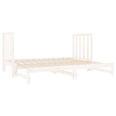 vidaXL Dormeuse Estraibile Bianca 2x(90x190) cm Legno Massello di Pino