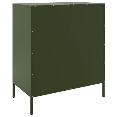 vidaXL Credenza Verde Oliva 68x39x79 cm in Acciaio