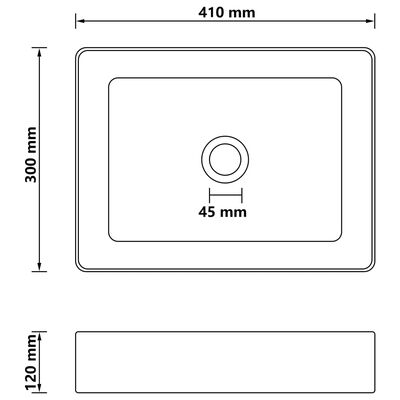 vidaXL Lavandino Luxury Blu Scuro Opaco 41x30x12 cm in Ceramica