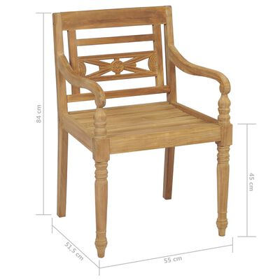 vidaXL Sedie Batavia 2 pz con Cuscini Blu Reale in Massello di Teak