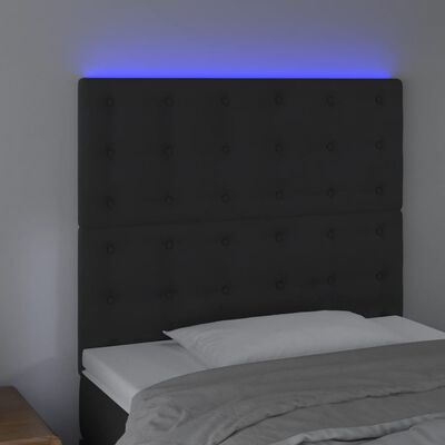 vidaXL Testiera a LED nero 90x5x118/128 cm in Velluto