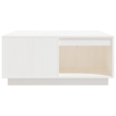 vidaXL Tavolino da Salotto Bianco 80x81x36,5 cm Legno Massello di Pino