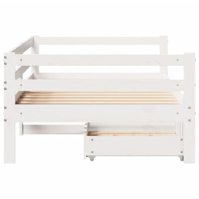 vidaXL Dormeuse con Cassetti Bianco 90x200 cm Legno Massello di Pino