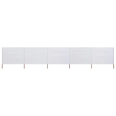 vidaXL Paravento a 5 Pannelli in Tessuto 600x160 cm Bianco Sabbia