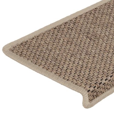 vidaXL Tappeti Autoadesivi Scale Aspetto Sisal 15 pz 65x21x4 cm Sabbia