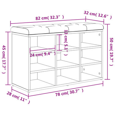 vidaXL Panca Porta Scarpe Bianca 82x32x50 cm in Legno Multistrato