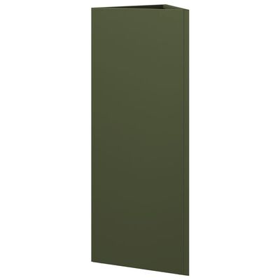 vidaXL Fioriera da Giardino Verde Oliva Triangolare 30x26x75cm Acciaio