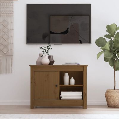 vidaXL Mobile Porta TV ambra 70x36,5x52 cm in Legno Massello di Pino