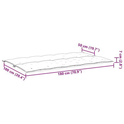 vidaXL Cuscino per Panca Antracite 180x(50+50)x7 cm in Tessuto Oxford