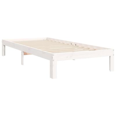 vidaXL Giroletto senza Materasso Bianco 90x200 cm Legno Massello Pino