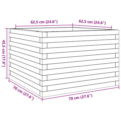 vidaXL Fioriera da Giardino 70x70x45,5 cm in Legno Massello di Douglas