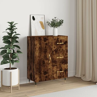 vidaXL Credenza Rovere Fumo 69,5x34x90 cm in Legno Multistrato