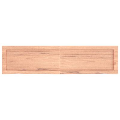 vidaXL Piano Bagno Marrone 120x30x(2-6) cm Legno Massello Trattato