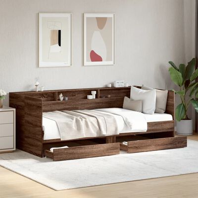 vidaXL Divano Letto con Cassetti senza Materasso 75x190 cm