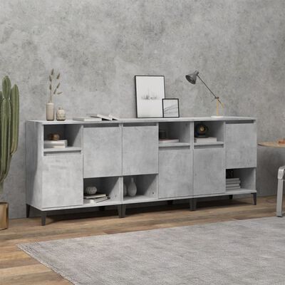 vidaXL Credenze 3pz Grigio Cemento 60x35x70 cm in Legno Multistrato