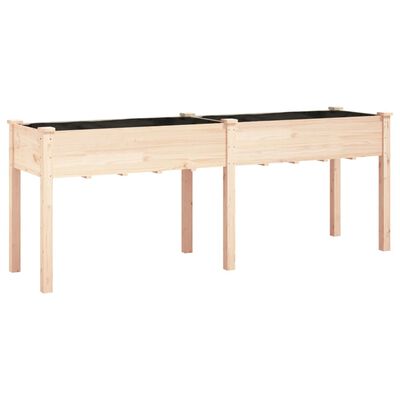 vidaXL Fioriera con Fodera 203x53x76 cm Legno Massello di Abete