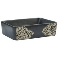 vidaXL Lavabo da Appoggio Nero Rettangolare 46x35,5x13 cm Ceramica