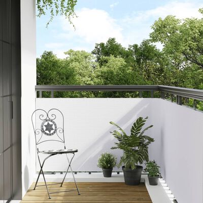 vidaXL Paravento da Balcone Bianco 500x90 cm in Polyrattan