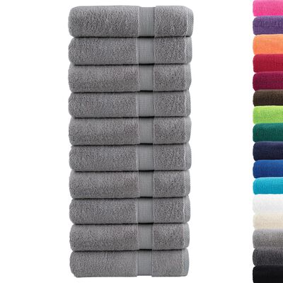 vidaXL Asciugamani da Bagno SOLUND 10 pz Grigi 100x150 cm 600gsm